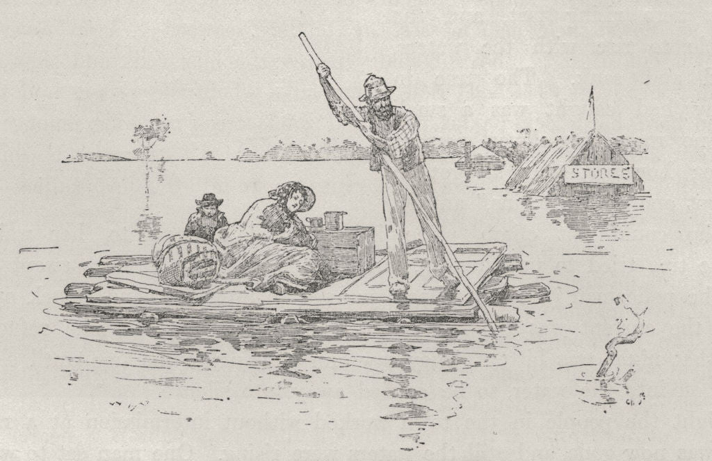 Victims of Flood. Queensland. Australia 1890 old antique vintage print picture